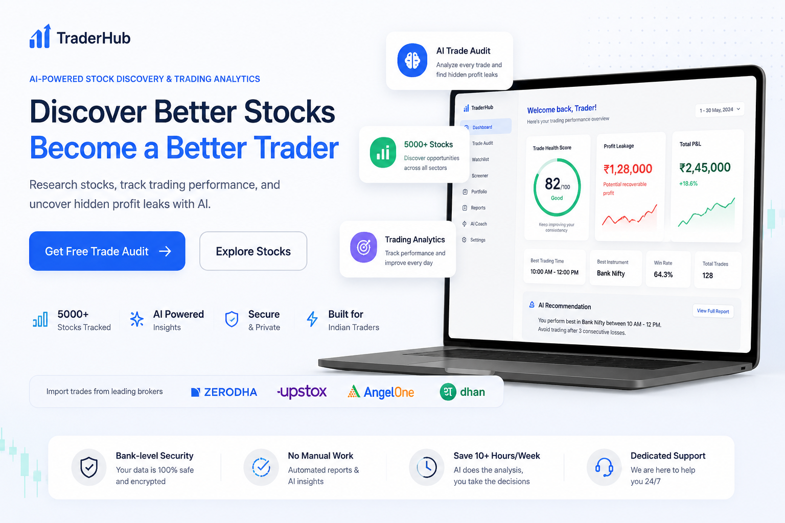 TraderHub AI Trade Audit dashboard preview